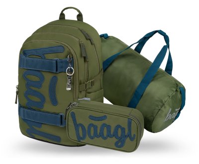 Baagl Školní set Skate Olive