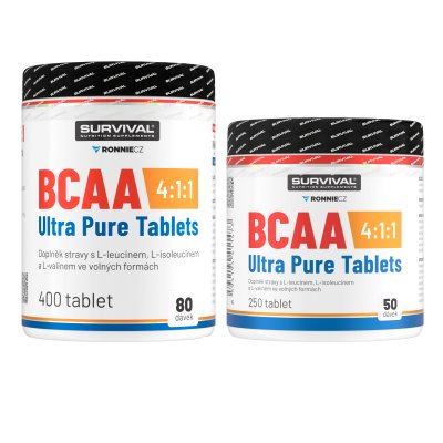Survival BCAA 4:1:1 Ultra Pure Tablets AKCE 400 tbl + 250 tbl ZDARMA