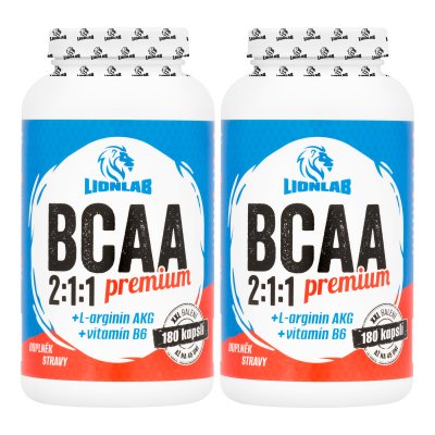 Lionlab BCAA 2:1:1 Premium XXL 180 cps AKCE 1+1 ZDARMA!