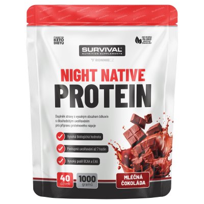 Survival Night Native Protein 1000 g mléčná čokoláda