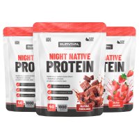 Survival Night Native Protein 1000g AKCE  2+1 ZDARMA 2x čokoláda + jahoda
