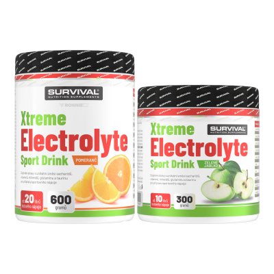 Survival Xtreme Electrolyte Sport Drink AKCE 600 g pomeranč + 300 g zelené jablko