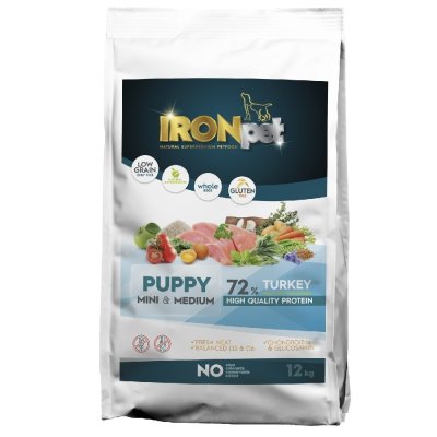 IRONpet Dog Puppy Mini & Medium Turkey (Krocan) 12 kg