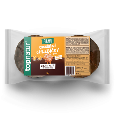 Topnatur Slim&Fit Kukuřičné chlebíčky se slaným karamelem v mléčné polevě 70 g