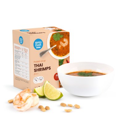 KetoDiet Proteinová polévka - příchuť thajské krevety (7 porcí)