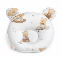 Baby Nellys Bavlněný tvarovaný polštářek Kouzelný Méďa, bílá/béžová