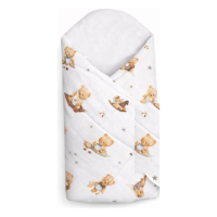 Baby Nellys Zavinovačka pro miminko Klasik Kouzelný méďa, bílá/hnědá