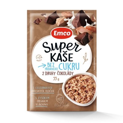 Emco Super kaše 2 druhy čokolády 55 g