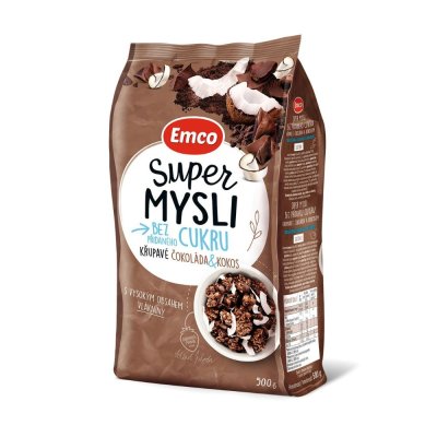 Emco Super mysli bez přidaného cukru čokoláda a kokos 500g