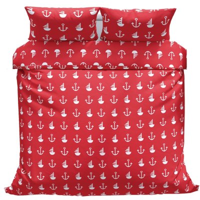 Povlečeme vše Bavlněné povlečení Červená kotva 140x200, 70x90 cm