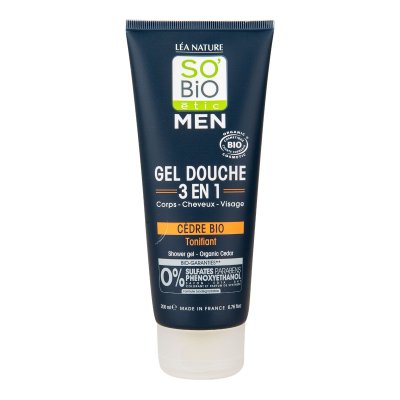 SO’BiO étic Men Sprchový gel 3v1 Tonizující cedr BIO 200 ml