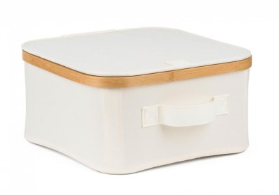 G21 Úložný box 30 x 30 x 15 cm bambusový s víkem, béžový