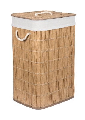 G21 Koš na prádlo 72 l ratanový design s bílým košem