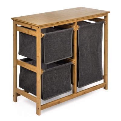 G21 Koš na prádlo 38 l s úložnými boxy bambusový