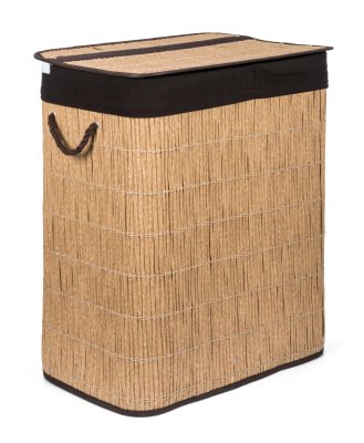G21 Koš na prádlo 105 l s rozdělovačem ratanový design s hnědým košem