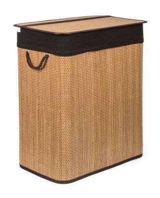 G21 Koš na prádlo 105 l s rozdělovačem bambusový s hnědým košem 63555164