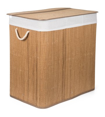 G21 Koš na prádlo 150 l s rozdělovači bambusový s bílým košem 63555173