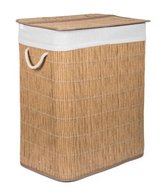 G21 Koš na prádlo 105 l s rozdělovačem ratanový design s bílým košem