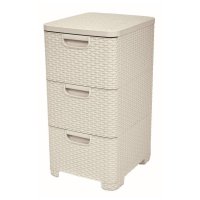 Curver Regál Style 3x14L se zásuvkami krémově bílý