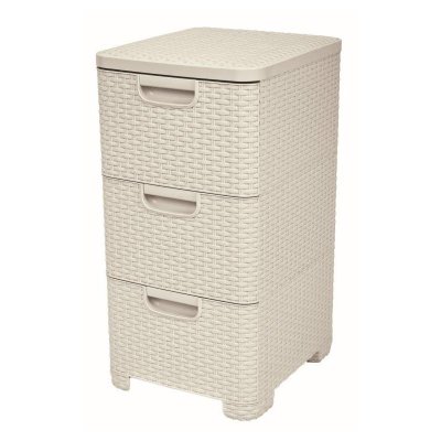 Curver Regál Style 3x14L se zásuvkami krémově bílý