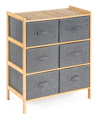 G21 Bambusový regál s 6 košíky