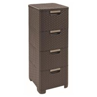 Curver Regál Style 4x14L se zásuvkami tmavě hnědý