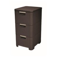 Curver Regál Style 3x14L se zásuvkami tmavě hnědý