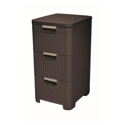 Curver Regál Style 3x14L se zásuvkami tmavě hnědý