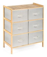 G21 Bambusový regál s 6 košíky, béžový