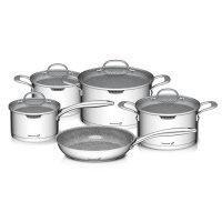 G21 Sada nádobí Gourmet Miracle s cedníkem 9 dílů, nerez/greblon