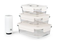 g21 Set skleněných vakuovacích dóz s pumpou 4 ks