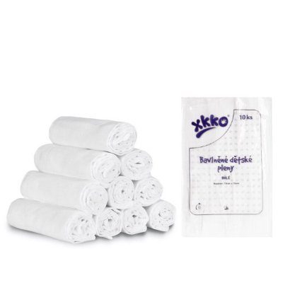 XKKO Classic bavlněné pleny bílé 70x70cm 10ks