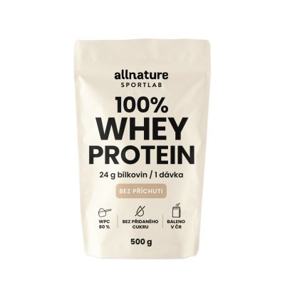 Allnature Sportlab 100% WHEY protein bez příchuti 500 g
