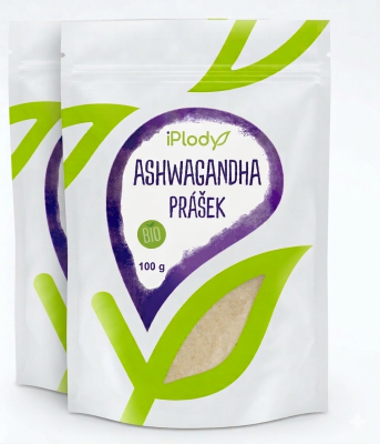 iPlody Ashwaganda prášek BIO, výhodné balení 2x100 g