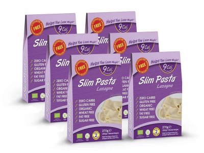 Slim Pasta Konjakové těstoviny ve tvaru lasagní v nálevu, výhodný balíček 5+1