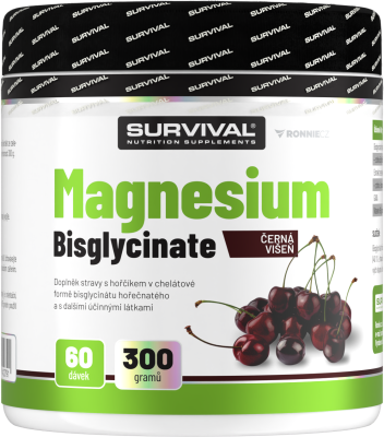 Survival Magnesium Bisglycinate 300 g černá višeň