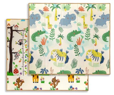 Milly Mally Oboustranná skládací pěnová podložka pro děti 197 × 177 cm - Savana