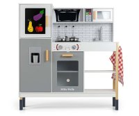 Milly Mally Dřevěná kuchyňka pro děti ESKET Grey se světlem a zvuky - šedá