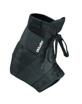 Mueller Soft Ankle Brace w/Straps, ortéza na kotník, černá L