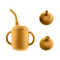 Zopa Silikonový hrníček 2v1, Mustard Yellow 4