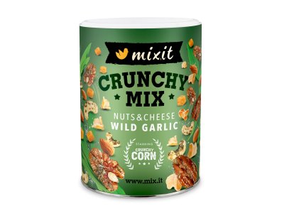 MIXIT Crunchy mix - Sýr, crunchy corn a oříšky s medvědím česnekem 300 g