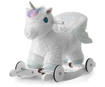 Milly Mally Houpací koník Polly 2v1 se zvuky a kolečky pro nejmenší - bílý