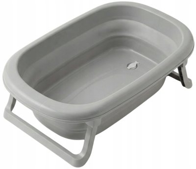 Tega Baby Dětská skládací vanička s teploměrem a výpustí – vanička pro miminko - šedá