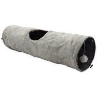 MAGIC CAT Tunel plyš šustící šedý 90x24cm