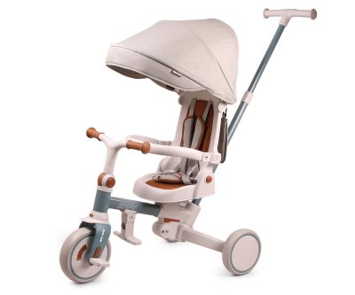 Milly Mally Dětská tříkolka 5v1 ZIPPY – odrážedlo s vodící tyčí, modré