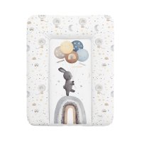 Ceba Měkká přebalovací podložka 50×70 cm Basic – na komodu pro miminko - Bunny a duha