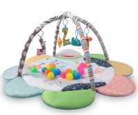 Milly Mally Dětská hrací deka Květ Safari 2v1 s hrazdičkou a kuličkami