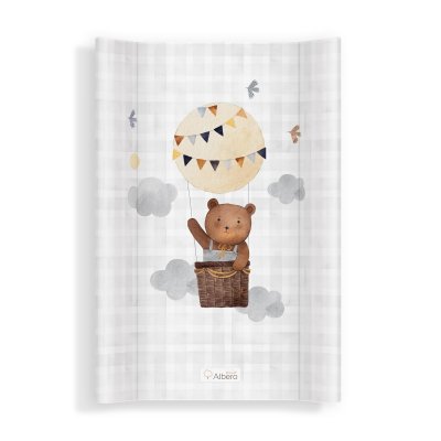 Albero Mio Přebalovací podložka na postýlku, tvrdá, 70×47 cm, Medvěd v balónu