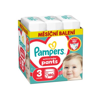 Pampers Active Baby vel. 3 6-11 kg plenkové kalhotky 180 ks