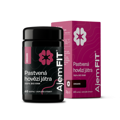 AjemFIT BIO Raw Hovězí Játra - 60 kapslí - 30g